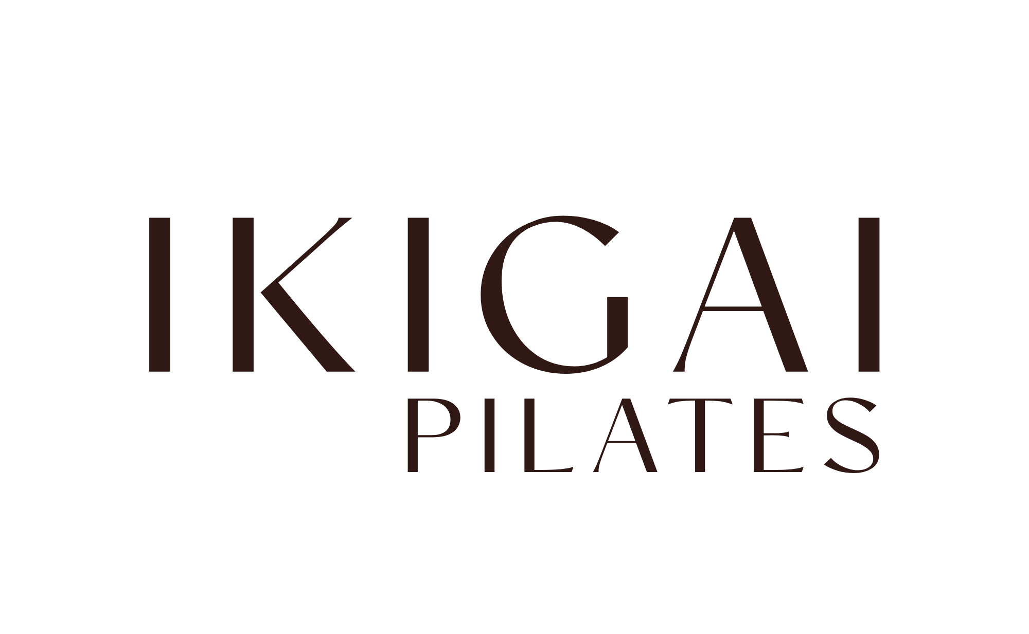 Ikigai Pilates logo on black background