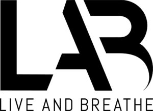 Bold black LAB logo with slogan