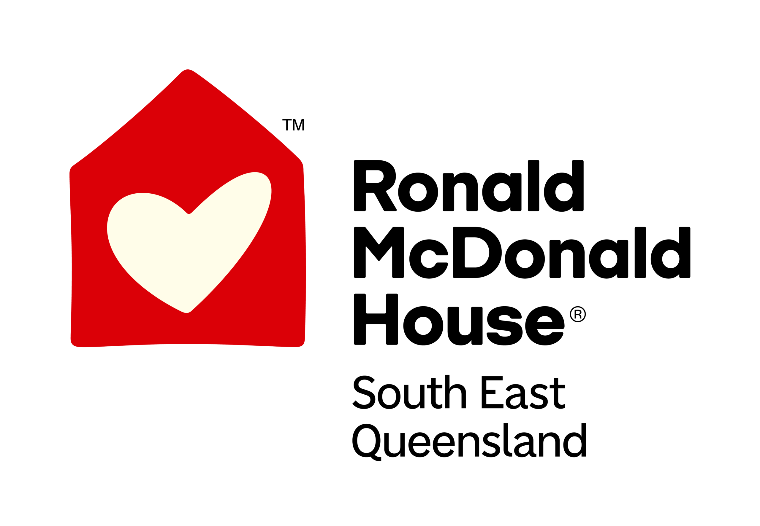 Red house icon with heart inside